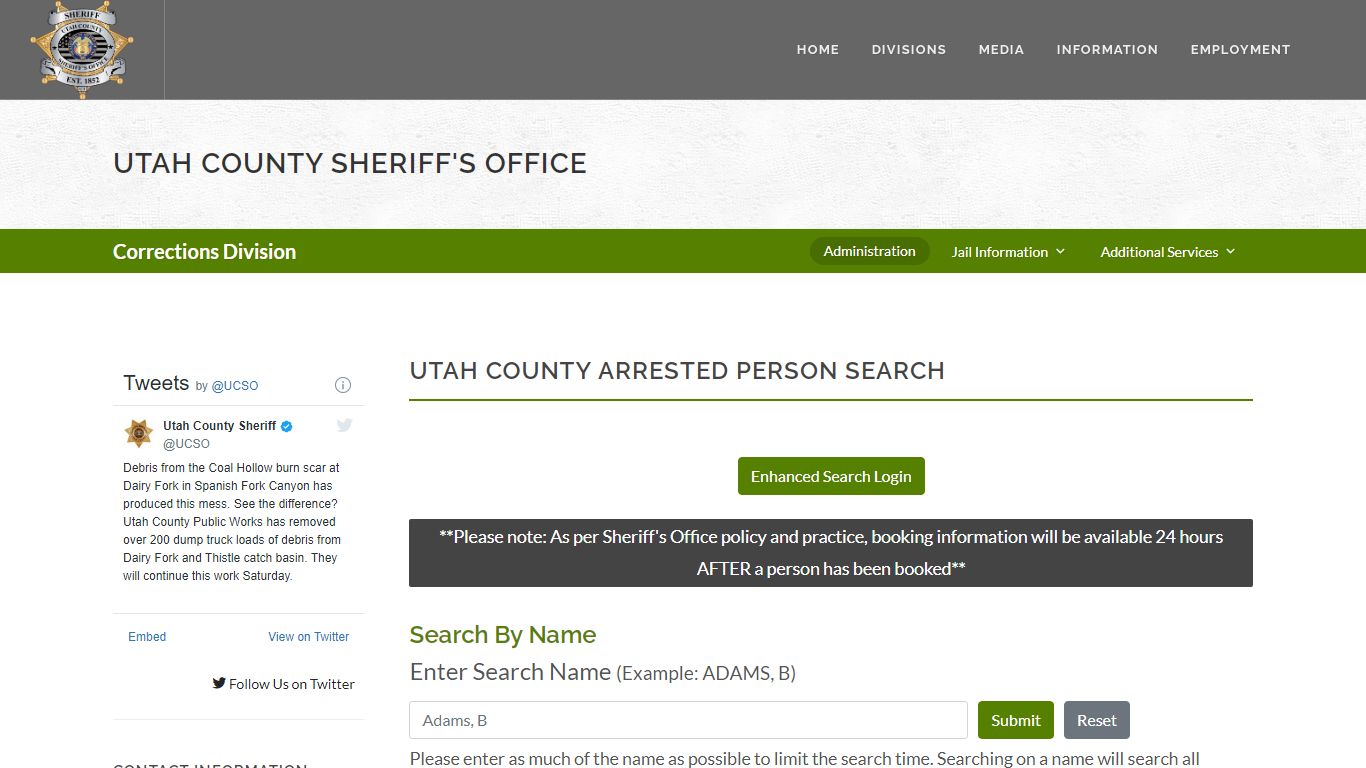 Utah County Sheriff's Office Inmate Search